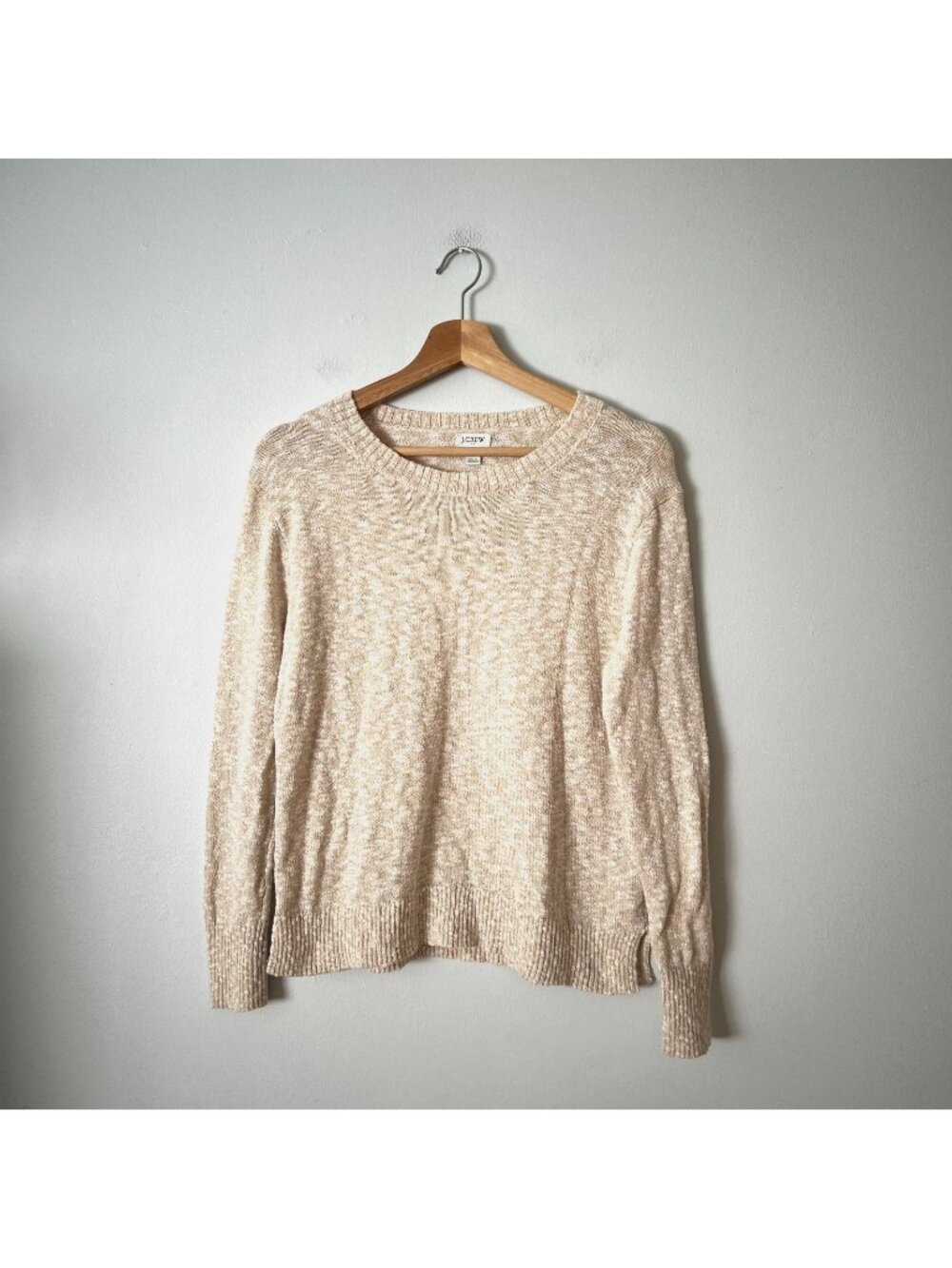 J. Crew Crewneck Beach Cotton Rag Sweater Tan Beige Women's Size XS